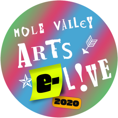 Mole Valley Arts e-Live Festival 2020. logo,