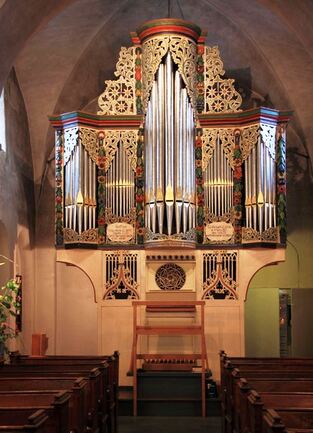 organ orgel in St Andreas Kirche, Ostönnen, Westphalen, Westfalia, Germany,
